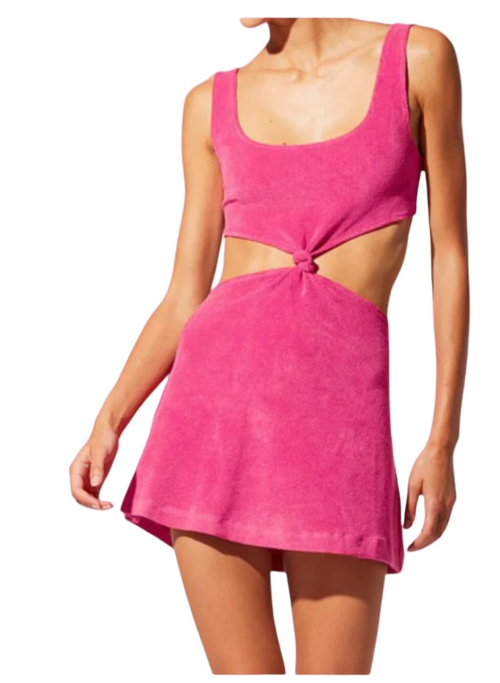 Solid & Striped The Bailey Cut out Mini Dress Terry Cloth Pink XL